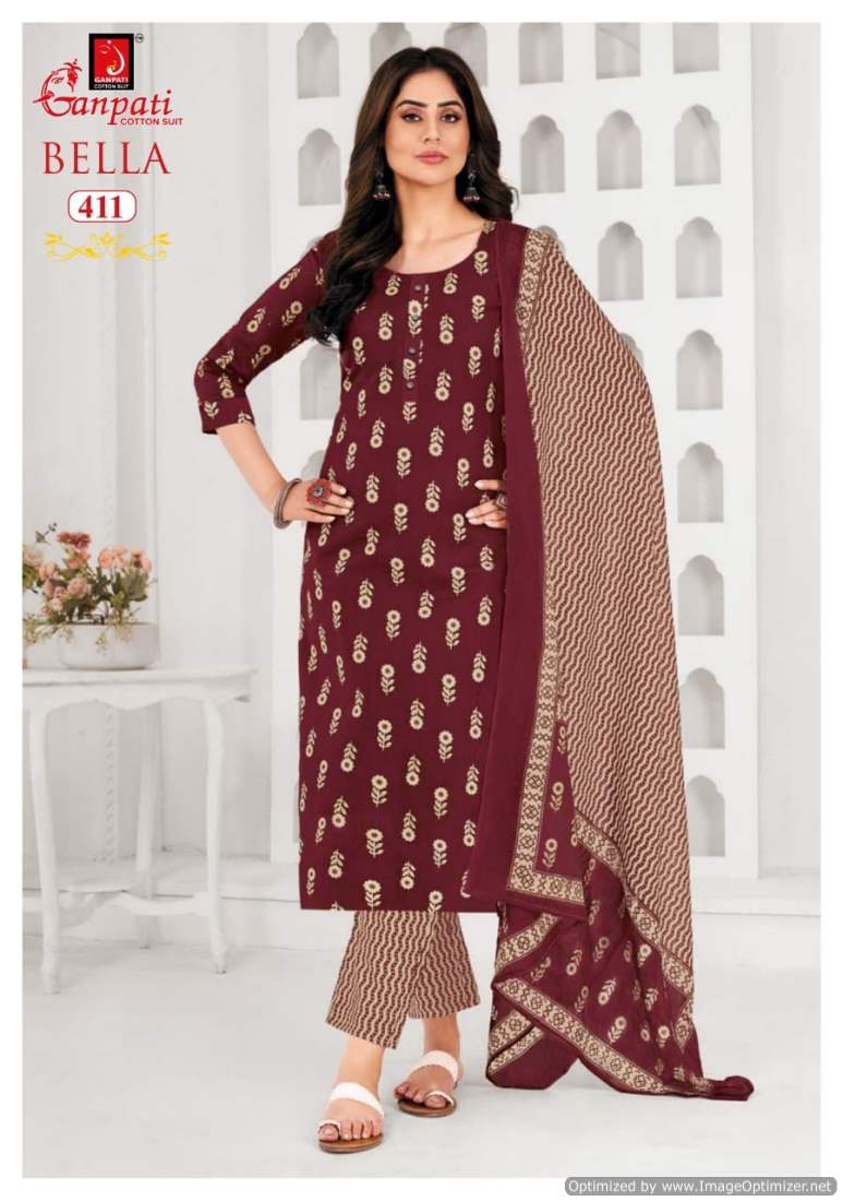 Bella Vol 4 By Ganpati Jaipuri Printed Cotton Kurti With Bottom Dupatta Wholesalers In Delhi
